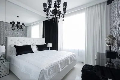 Черно белая спальня: 60+ фото примеров и идей оформления