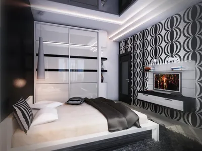 Спальня в черно-белых тонах: с ярким акцентами, особенности оформления,  дизайн интерьера, реальные фото готовых вариантов