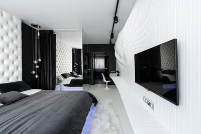 Черно белый дизайн комнаты - 68 фото