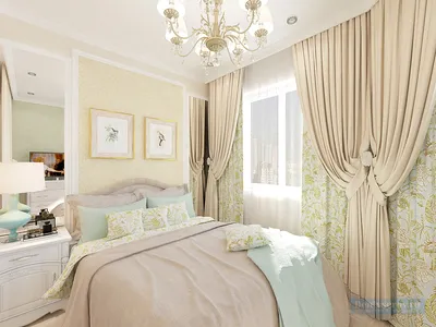 Дизайн интерьера спальни - Спальня-гостиная для молодой пары