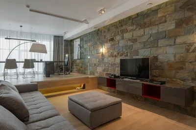 дикий камень в интерьере гостиной | Home living room, Living room designs,  Home decor