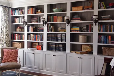 Дизайн современных книжных шкафов для гостиной: фото интерьеров - статьи  про мебель на Викидивании