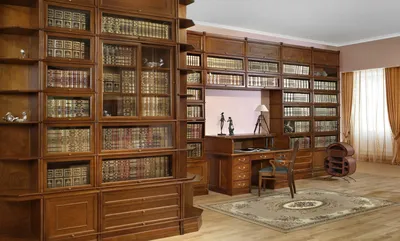 Книжные стеллажи для домашней библиотеки из дерева - 65 фото