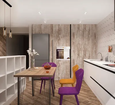 Кухня-гостиная 33 кв.м в 3-х комнатной квартире ➤ смотреть фото дизайна  интерьера