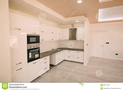 Кухня в квартире Дизайн комнаты кухни Wo Стоковое Фото - изображение  насчитывающей мебель, никто: 90471348