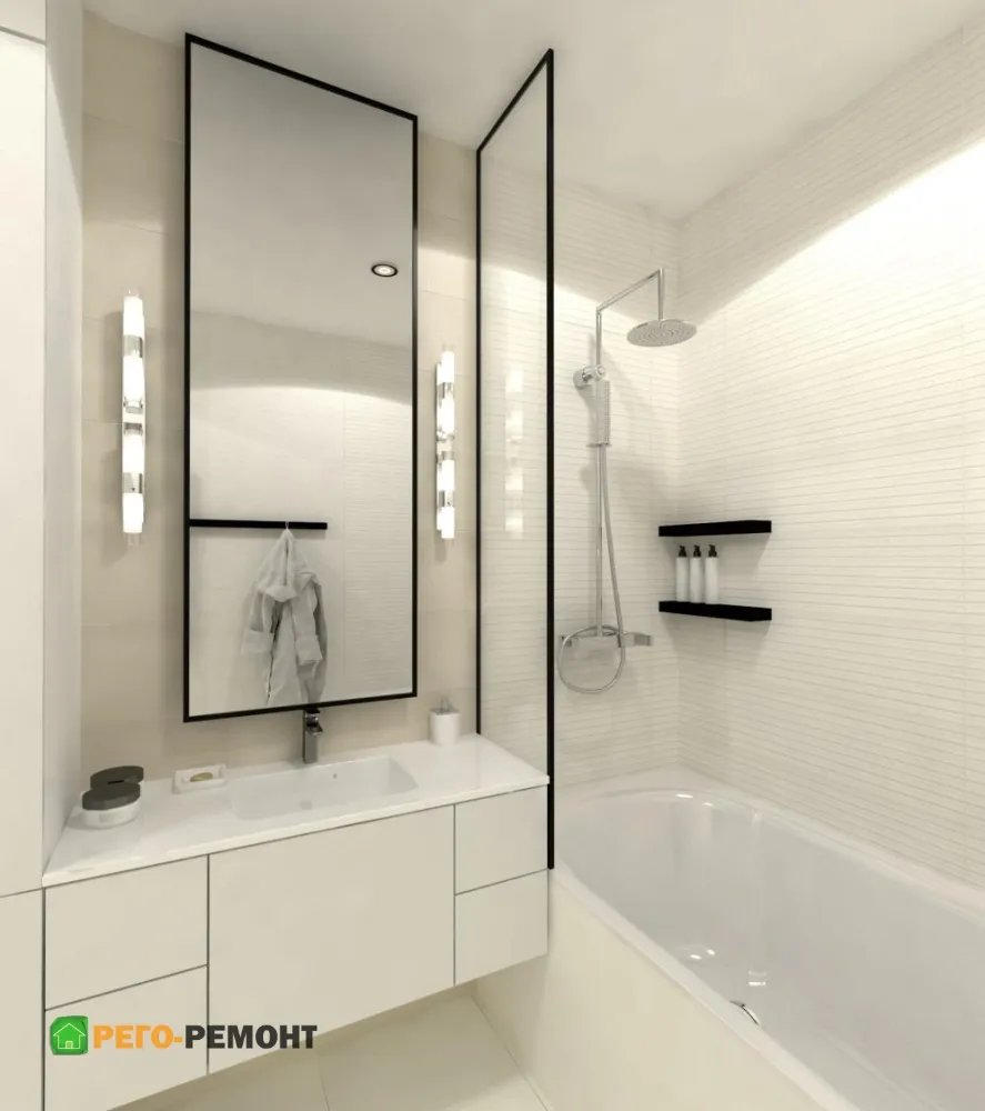 Дизайн ванной комнаты в квартире в Москве