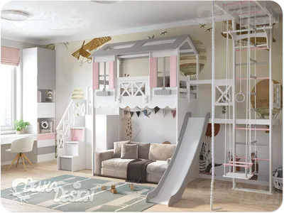 Детская комната для двух девочек - от Белкадизайн