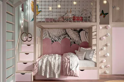Мебель розового цвета для детской комнаты девочки от Mamka™