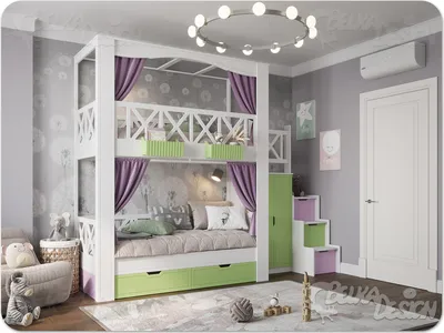 Детская комната для двух девочек - от Белкадизайн