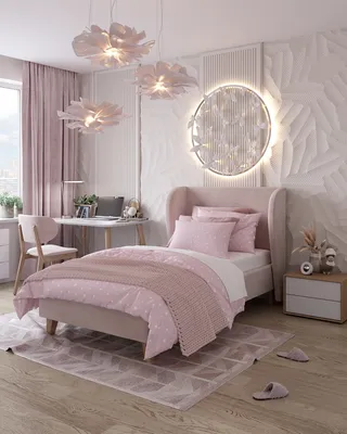 Розовая детская комната для девочки принцессы: фото интерьера от SKDESIGN