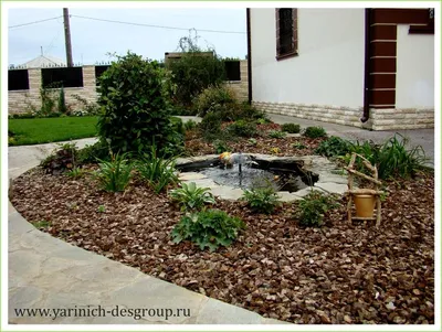 Маленький садовый прудик с фонтаном (7-7) | Ландшафтный дизайн садов и  участков