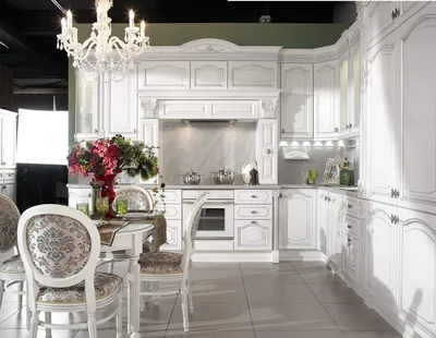 Дизайн кухни в белом цвете и современном стиле