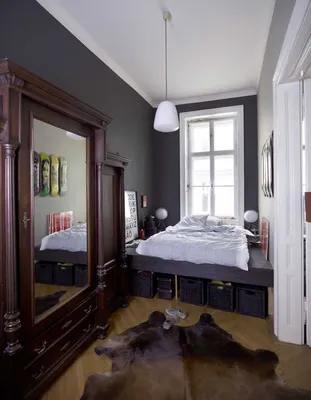 Узкая спальня - 100 фото лучших новинок уютного дизайна