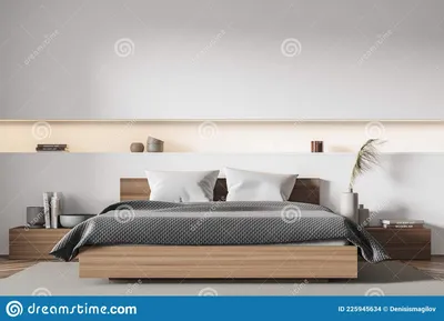 спальня с узкой нишей в белой стене Иллюстрация штока - иллюстрации  насчитывающей освещение, ноча: 225945634
