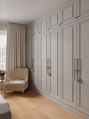 Встроенный шкаф в спальню «Форк» классический серый