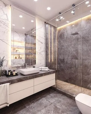 Керамогранит дизайн ванной комнаты - 67 фото
