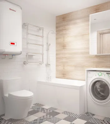 Ванная комната 3 кв.м в современном стиле ➤ смотреть фото дизайна интерьера
