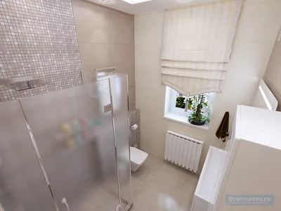 Ванная комната 5 кв.м. в коричневом цвете | Студия Дениса Серова