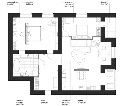 Дизайн проект 3 комнатной квартиры в светлых тонах