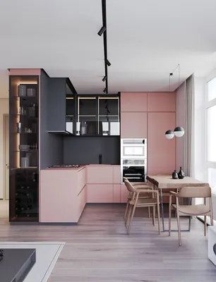 Модная двухкомнатная квартира-студия в розовом цвете | 20 фото
