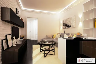Дизайн двухкомнатной квартиры в стиле минимализм – фото и визуализации от  студии «А8»