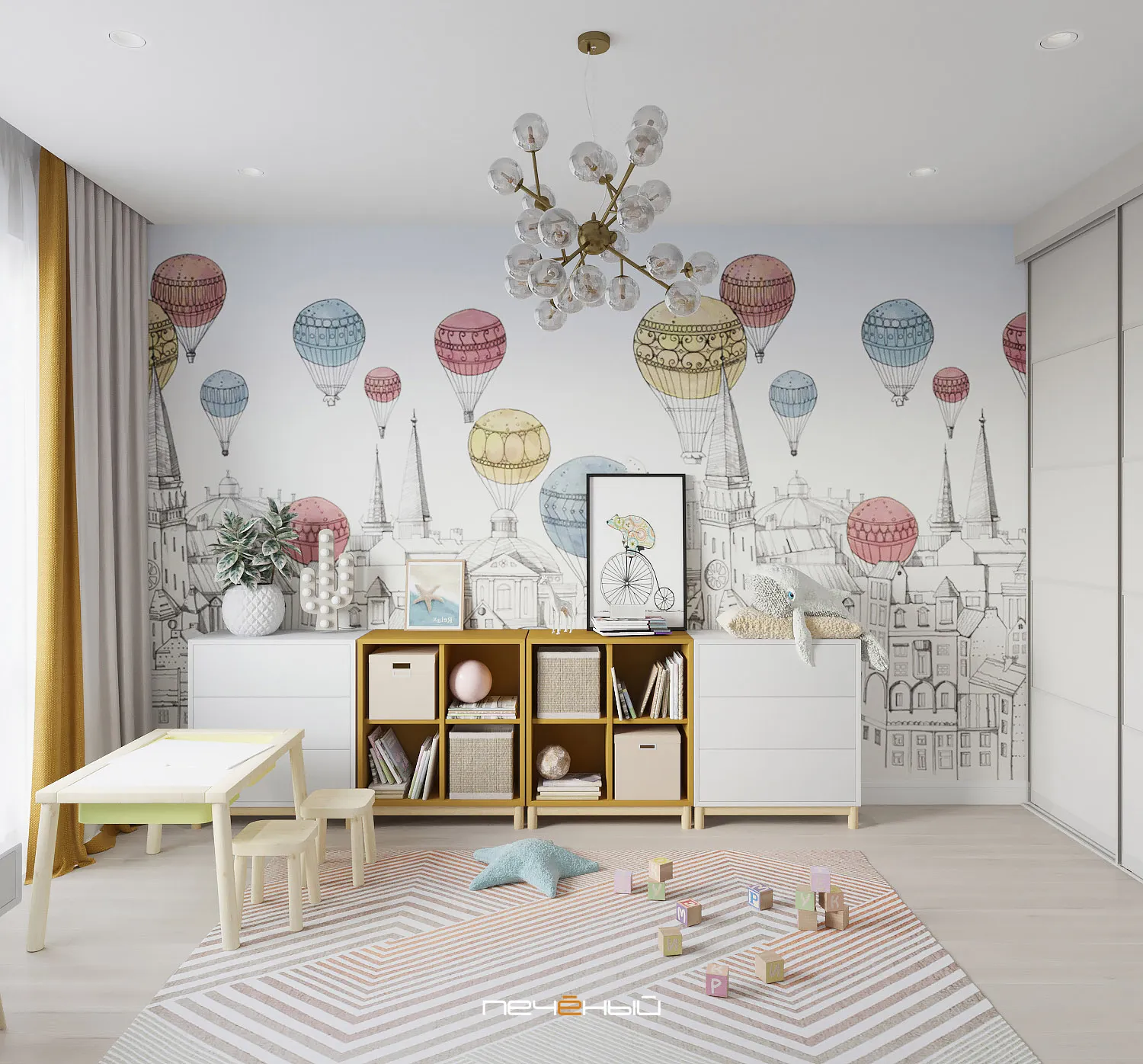 Детская 2023: идеи оформления стен, дизайнерские решения организации пространства (фото)