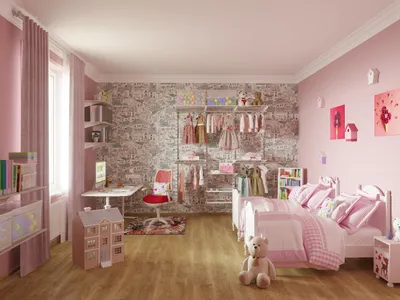 Детская комната в розовых тонах – готовые решения в интернет-магазине Леруа  Мерлен в Москве и России