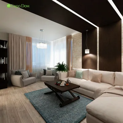 Дизайн 2-комнатной квартиры в современном стиле. Фото гостиной | Дизайн,  Идеи домашнего декора, Квартира