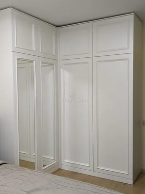 Белый угловой шкаф в спальню в классическом стиле «Тебриз», Арт.581