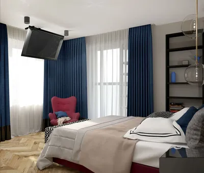 Спальня 16 кв.м в 4-х комнатной квартире ➤ смотреть фото дизайна интерьера