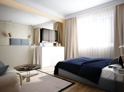 Дизайн спальни 14 кв.м в современном стиле, планировка прямоугольной спальни-гостиной,  как обставить комнату