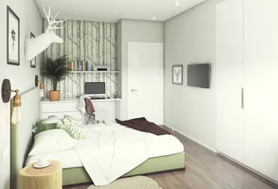 Современный дизайн двухкомнатной квартиры 52 метра для семьи с двумя детьми