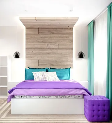 Спальня 15 кв.м в современном стиле со скандинавскими элементами ➤ смотреть  фото дизайна интерьера