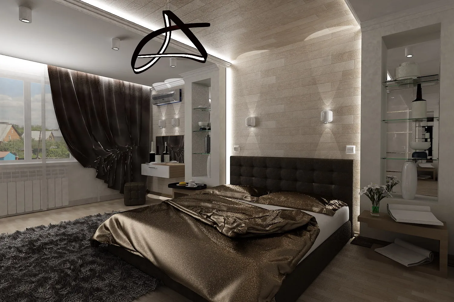 Стильный дизайн спальни