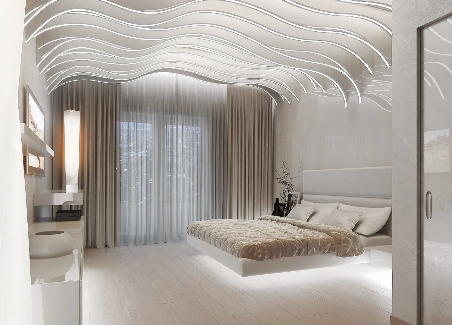 Натяжные потолки в спальне: 100 вариантов в интерьере - лучшие идеи для вашего дома