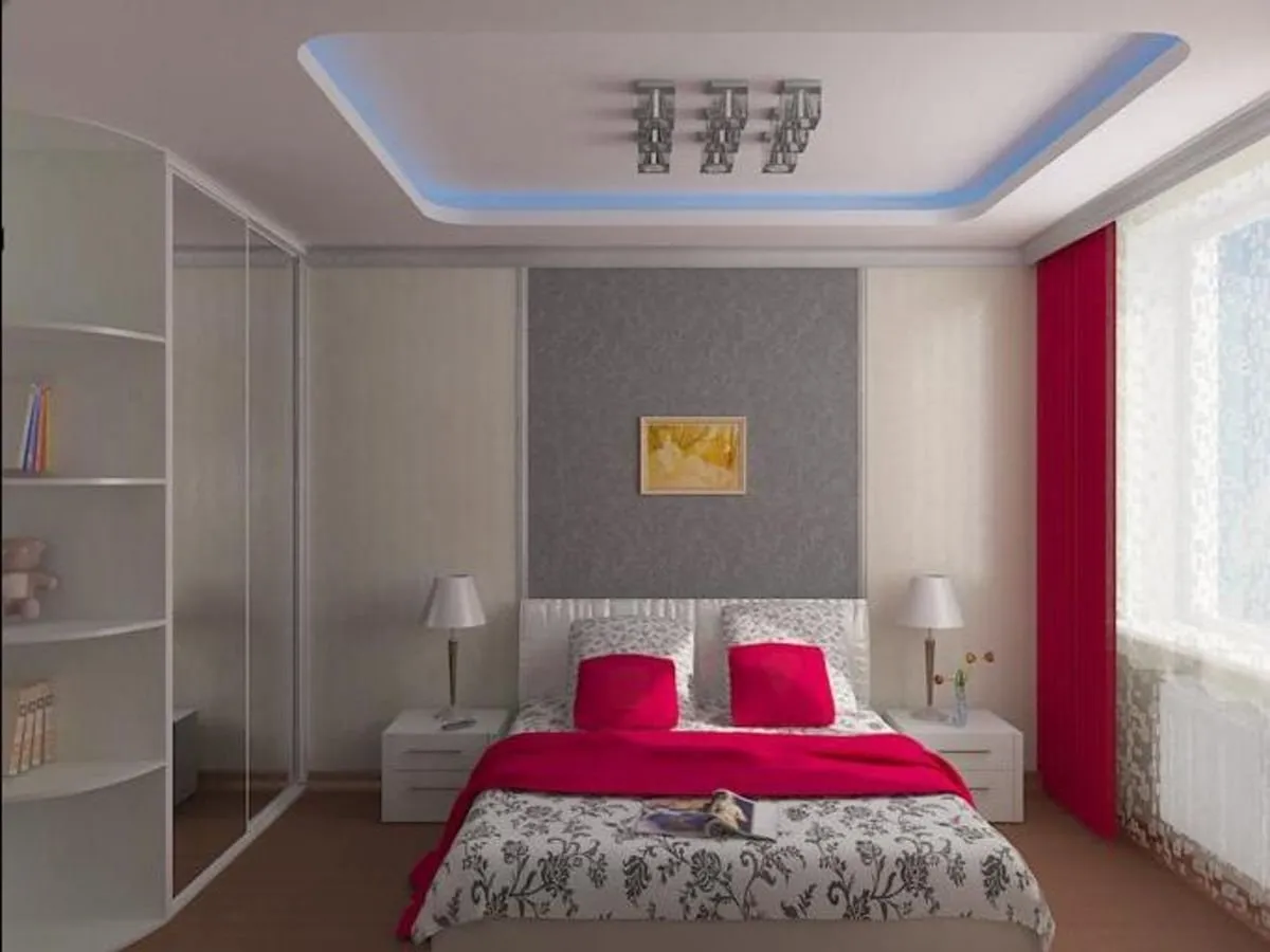 Потолок в спальне из гипсокартона: дизайн, 7 фото