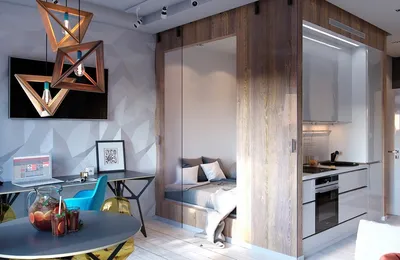 Дизайн студии 21, 22 кв. м +50 вариантов интерьера квартиры на фото