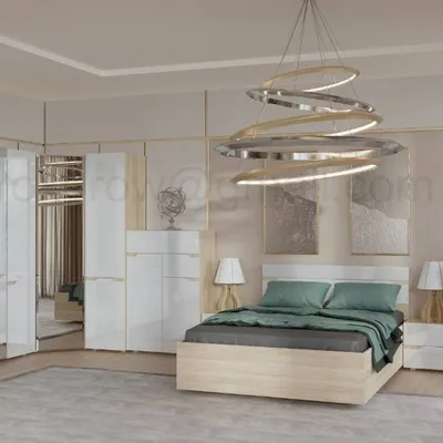Белый спальный гарнитур в стиле минимализм \"ТРИО\" недорого в интернет  магазине fabrika-eko.ru