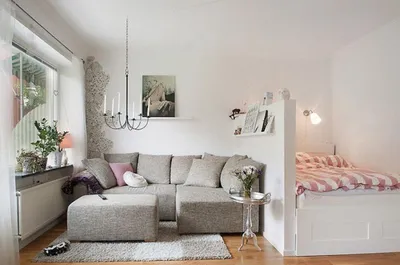 Дизайн маленькой однокомнатной квартиры 34 кв м: интерьер однушки и студии  с фото