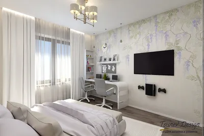Exmod — дизайн интерьеров. Портфолио: Спальня с панелями и фреской