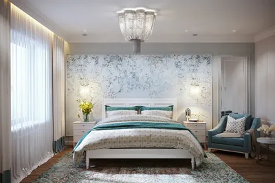 Дизайн спальни с декоративной фреской - Smart Design