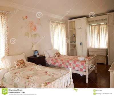 Двойная спальня с украшением фрески роз Стоковое Фото - изображение  насчитывающей ð·oð, ðµñ ð»o: 30431966