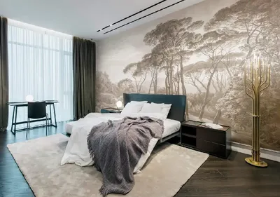 Фрески рисунок, для спальни, над кроватью, в спальню, деревья, заказать на  стену