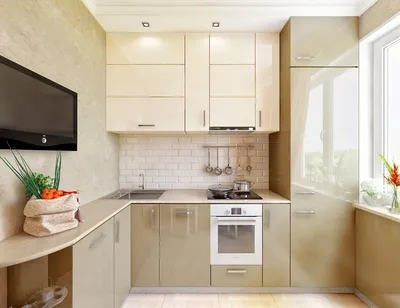 Дизайн кухни 5 кв. м. (100 фото): обустройство маленькой кухни с  холодильником
