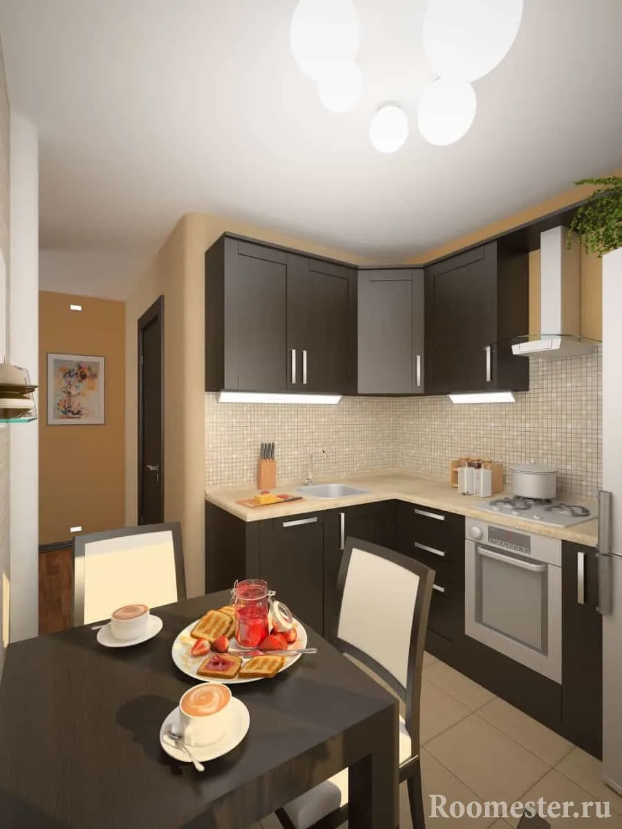 Дизайн маленькой кухни 6 кв. метров: примеры оптимальной планировки с фото