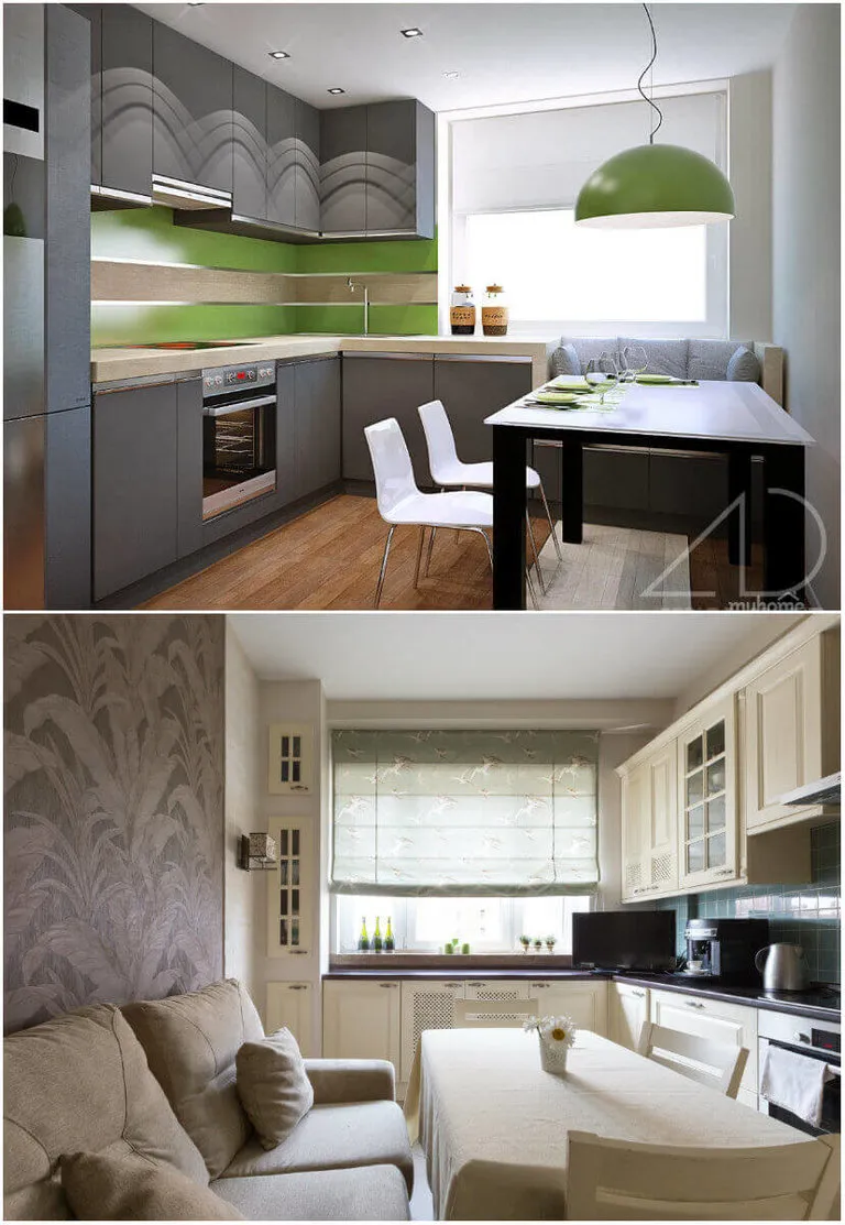 Дизайн угловой кухни 14 кв.м из массива (5 фото)