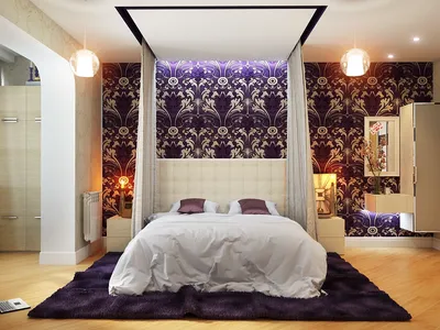 Розовый балдахин в спальне молодоженов | Feature wall bedroom, Romantic  bedroom design, Bedroom interior
