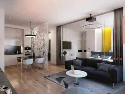 Кухня-гостиная 40 кв. м.: 50 фото дизайна в частном доме, студии или  квартире.