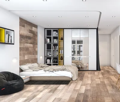 Дизайн гостиной-спальни 18 кв.м.