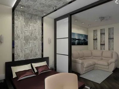 Дизайн спальни-гостиной 18 кв м +40 фото примеров интерьера
